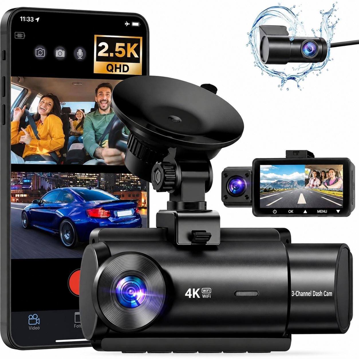 Dashcam 4K avec écran de 3,9 pouces de Heimwert